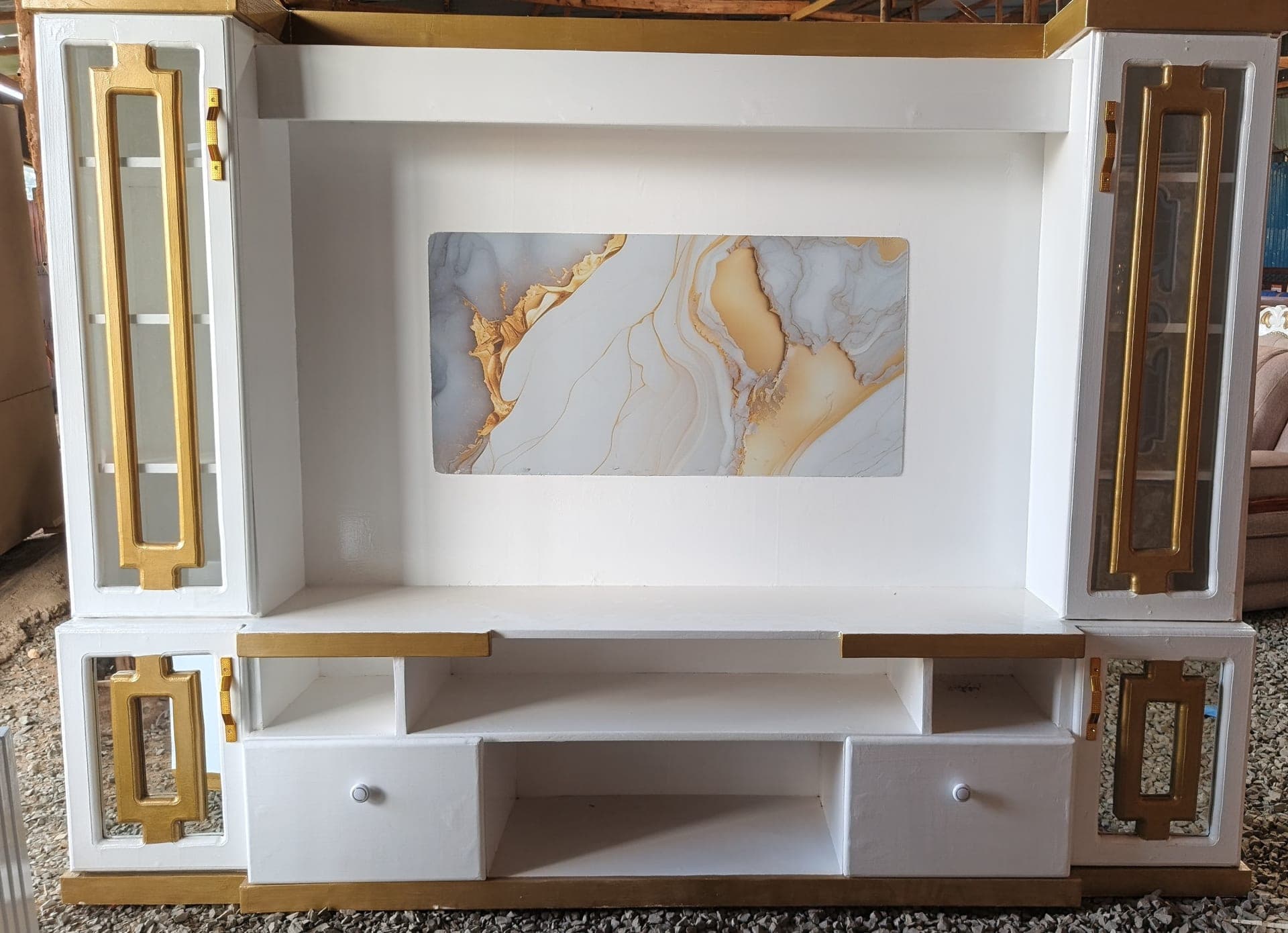 Gold Accent Wall Unit