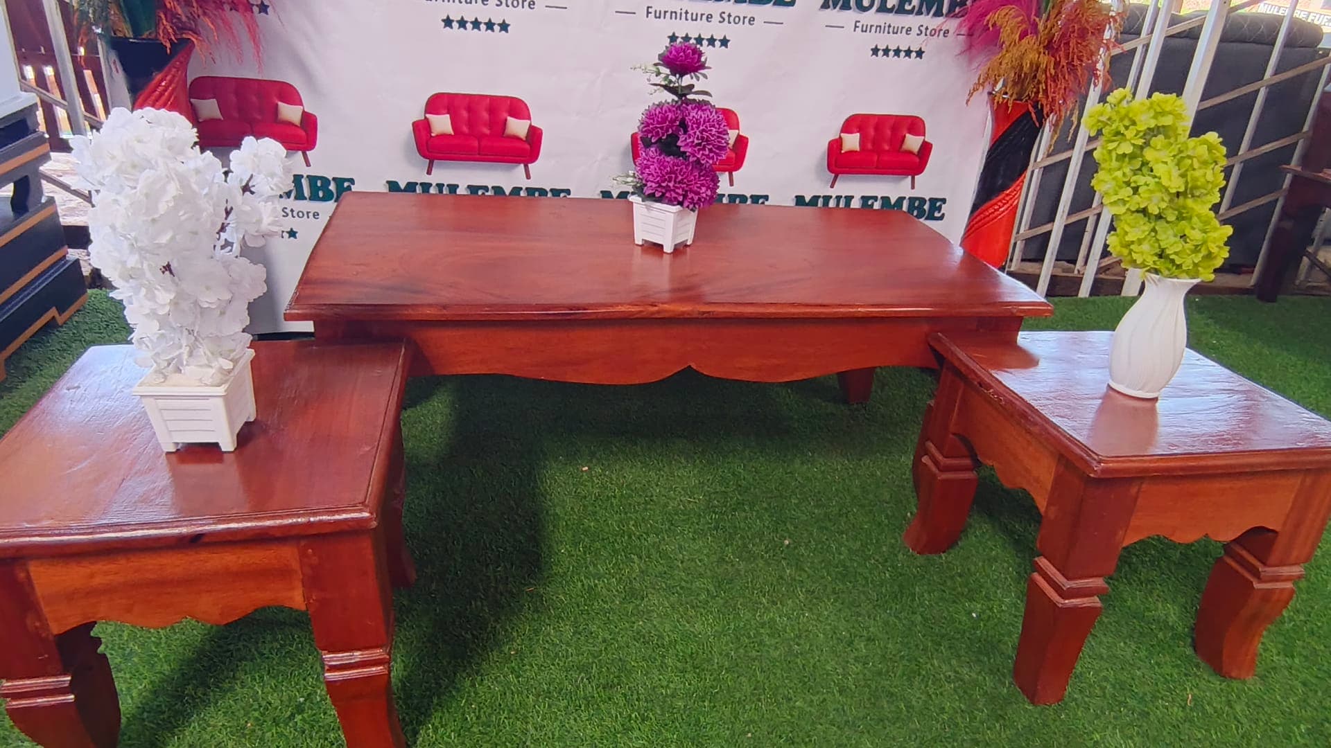 Mahogany Table with Stools